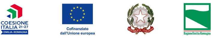 Coesione Italia 21-27 Emilia-Romagna, Cofinanziato dall'Unione europea, Repubblica Italiana, Regione Emilia Romagna